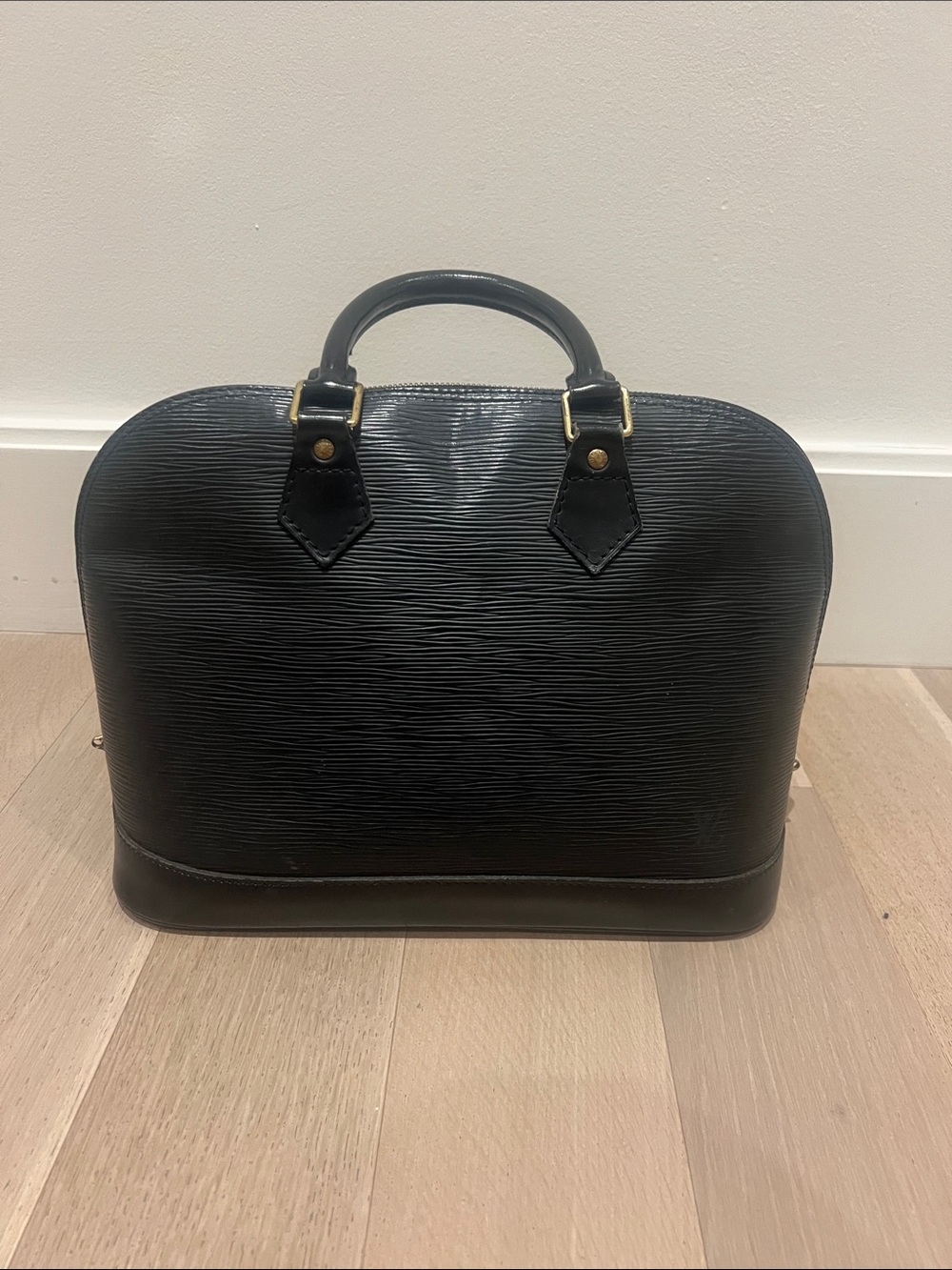 Louis Vuitton Black Epi Leather Alma Satchel